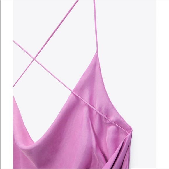 NWT Zara MIDI Satin effect slip dress Size XS - Picture 6 of 9